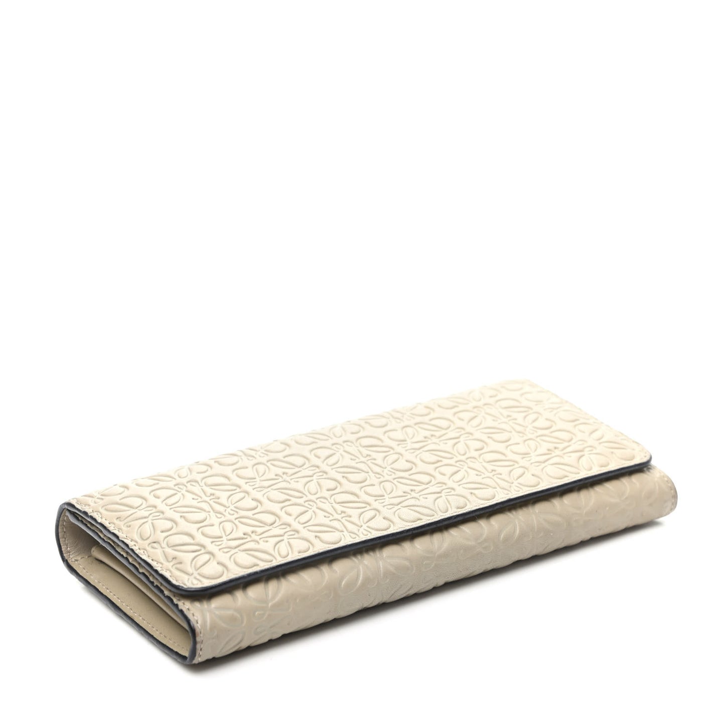 Calfskin Anagram Embossed Continental Wallet Light Oat