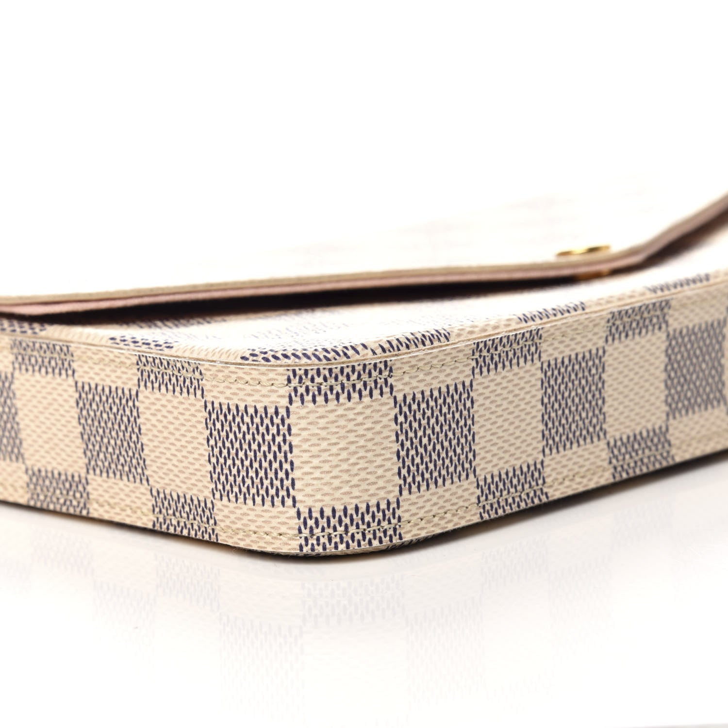 Louis Vuitton Damier Azur Pochette Felicie Chain Wallet Rose Ballerine 8 of 10