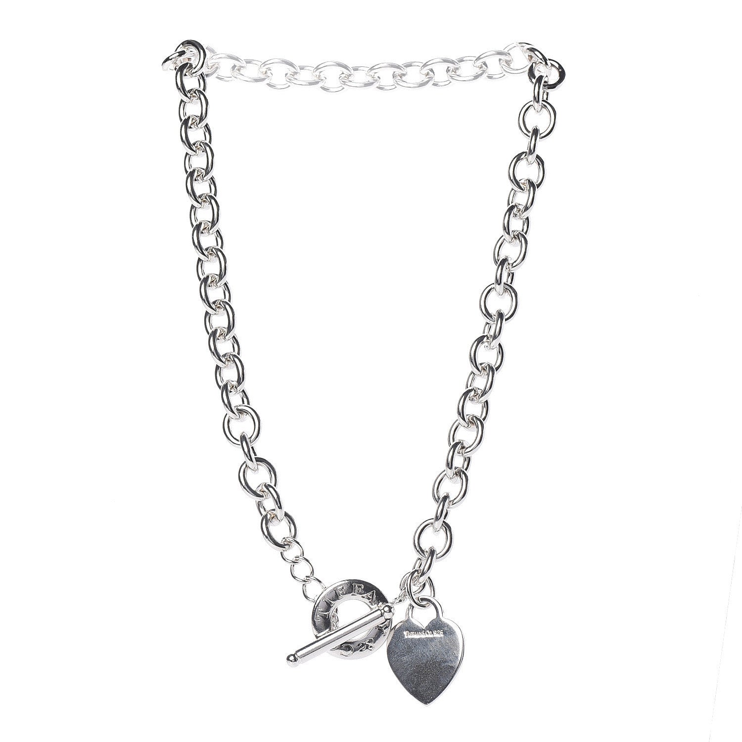 Tiffany Sterling Silver Heart Tag Toggle Necklace 3 of 4
