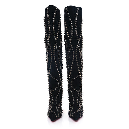 Christian Louboutin Suede Spiked Astrilarge Botta Pika Knee Boots 39 Black 2 of 6