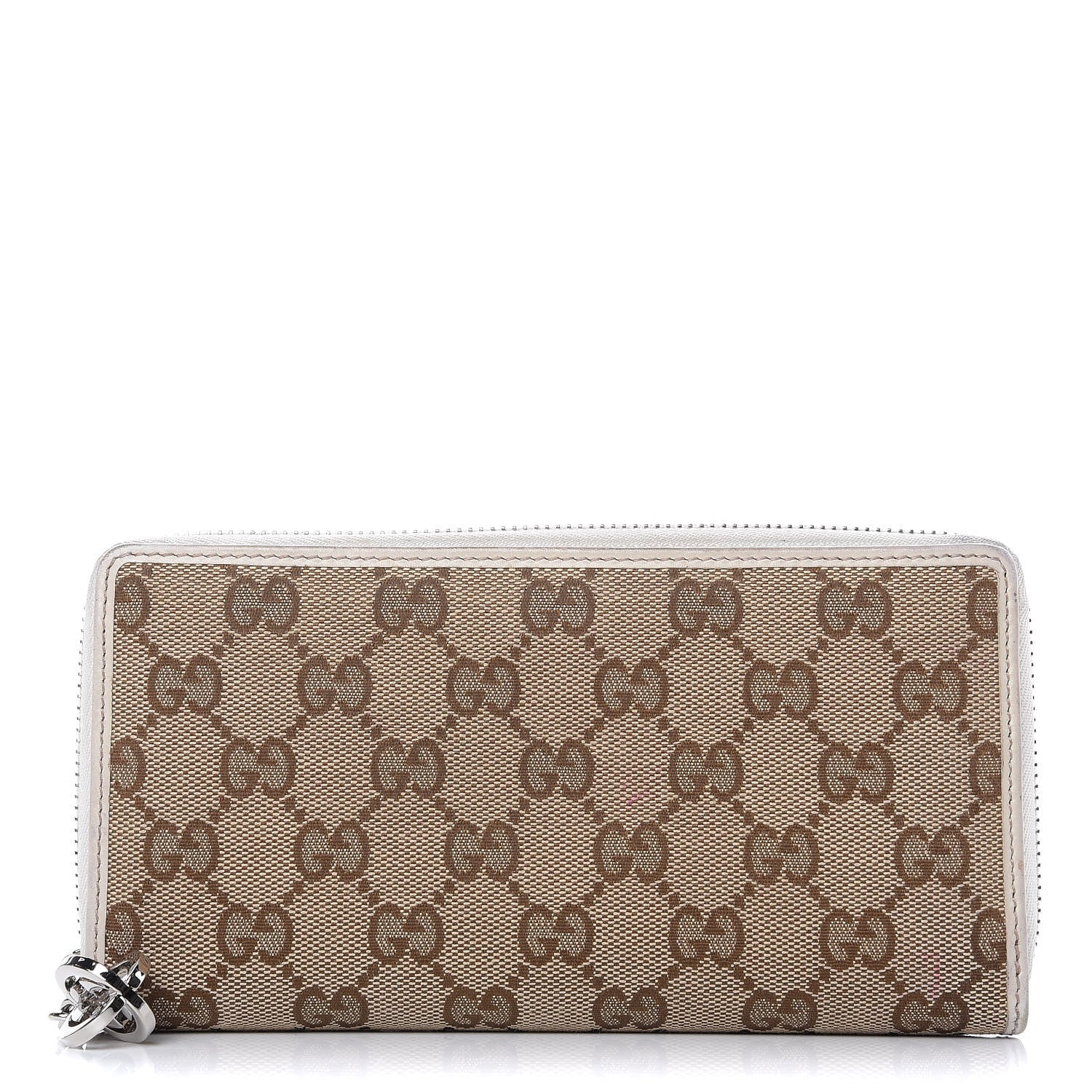 Gucci Monogram Large Twins Zip Around Wallet Beige Ebony White 1 of 27