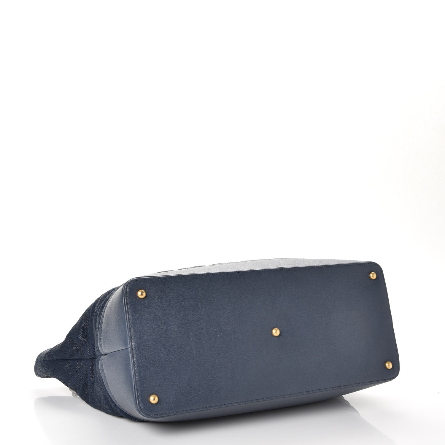 Chanel Iridescent Caviar Quilted Globe Trotter Shopping Tote Navy Blue 4 of 11