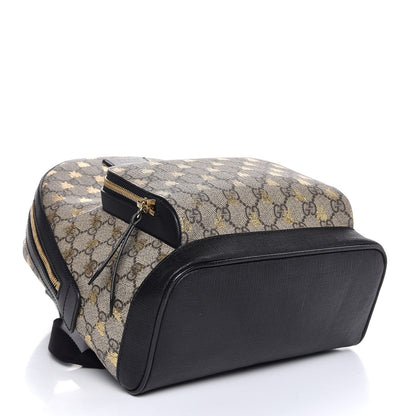 Gucci GG Supreme Monogram Bees Print Small Day Backpack Beige Oro Black 4 of 8