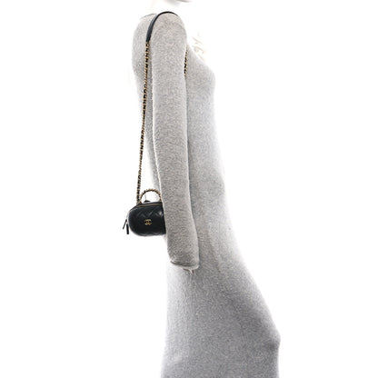 Chanel Lambskin Quilted CC Bubble Vanity Case With Chain Black 2 of 11