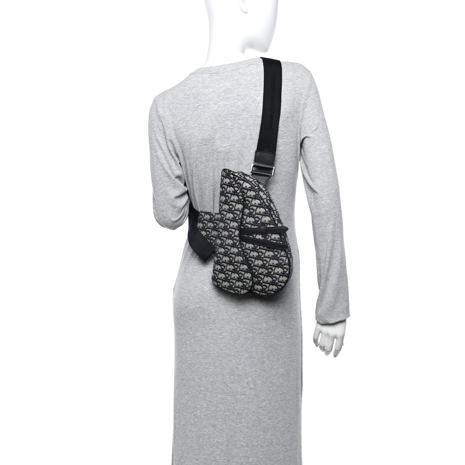 Christian Dior Oblique Mens Saddle Bag Blue 2 of 12