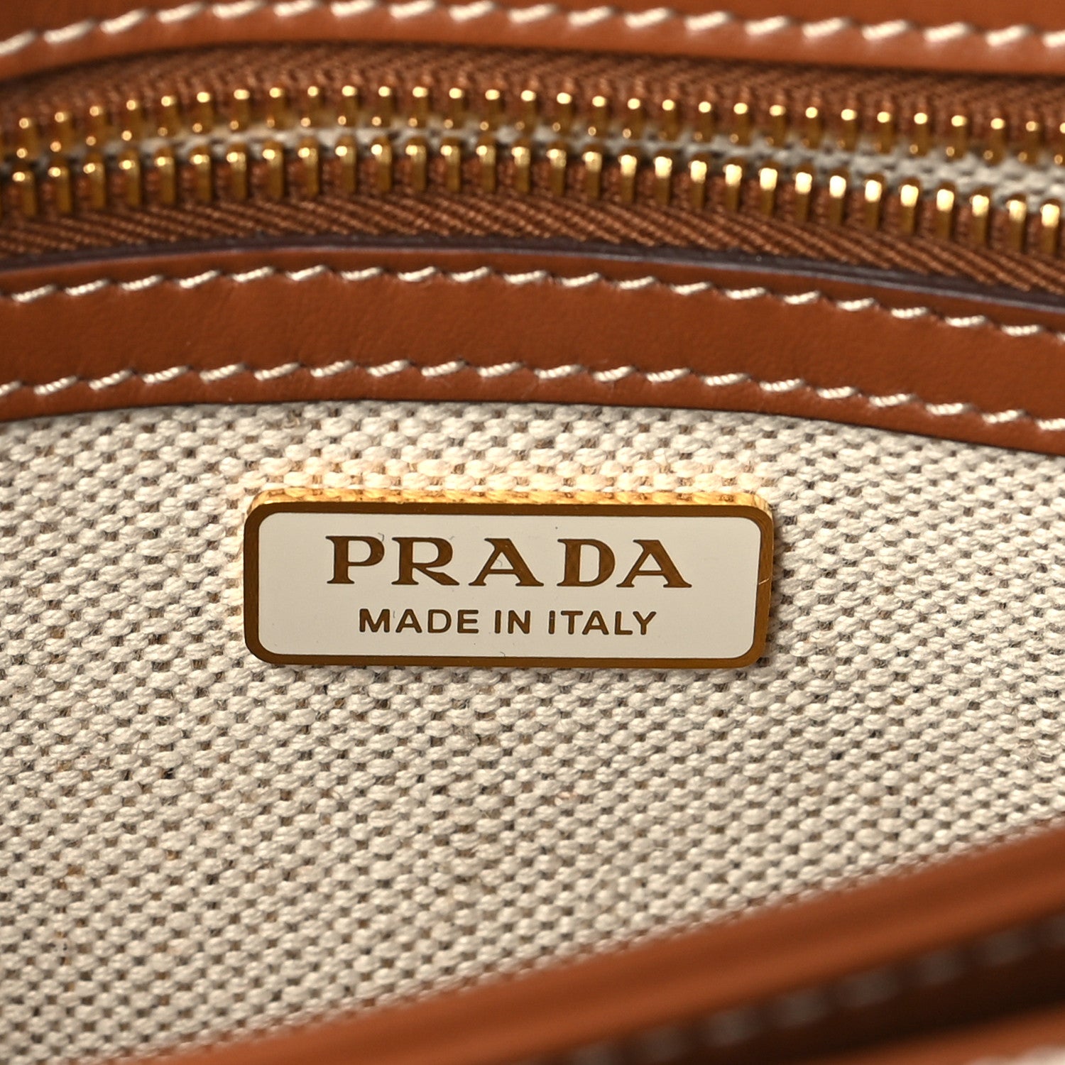Prada Mistolino Vitello Embleme Flap Shoulder Bag Naturale Cognac 6 of 8