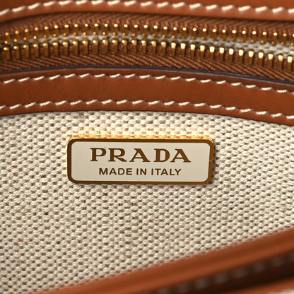 Prada Mistolino Vitello Embleme Flap Shoulder Bag Naturale Cognac 6 of 8