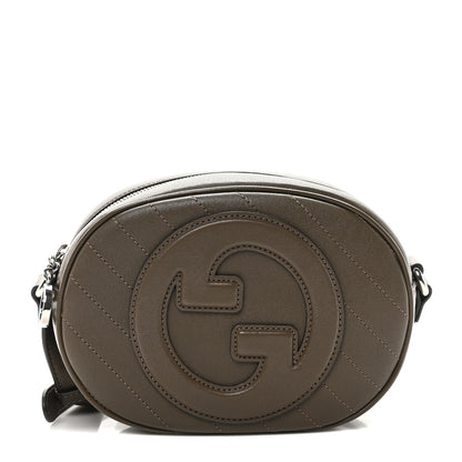 Gucci Sakai Be Green Calfskin Diagonal Stitched Mini Blondie Shoulder Bag Craclet Brown 1 of 10