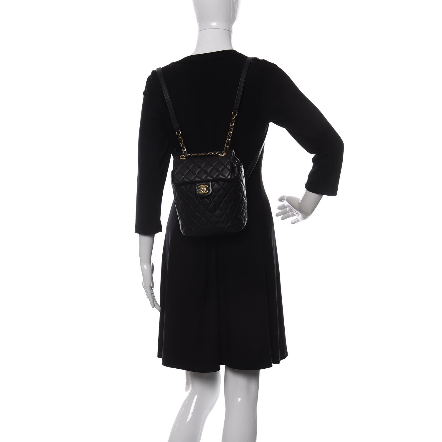 Chanel Calfskin Quilted Mini Urban Spirit Backpack Black 2 of 10