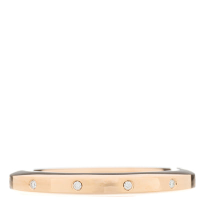 Tiffany 18K Rose Gold Diamond Tiffany Lock Bangle Bracelet 4 of 6