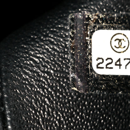 Chanel Caviar Chevron Quilted Jumbo Double Flap Black 8 of 11