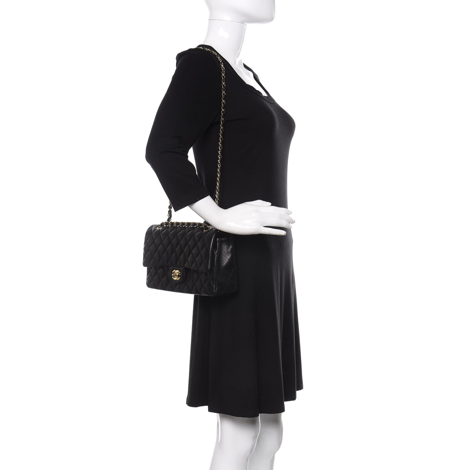 Chanel Lambskin Quilted Medium Double Flap Black 2 of 13