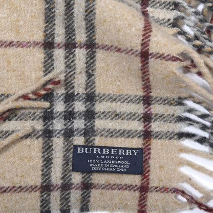 Burberry Wool Check Happy Fringe Scarf Beige 3 of 3