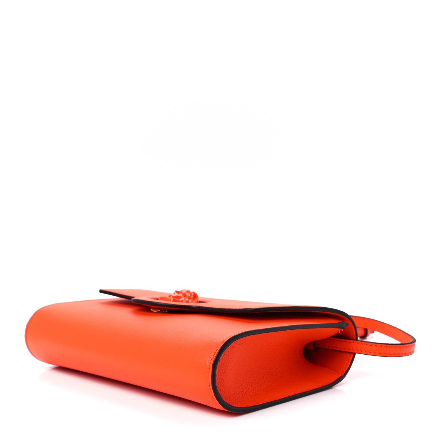 Versace Grained Calfskin La Medusa Crossbody Bag Orange 9 of 11