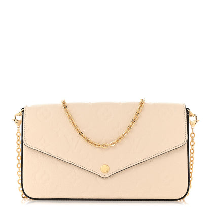 Louis Vuitton Empreinte Pochette Felicie Chain Wallet Cream 1 of 10