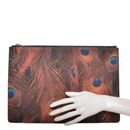 Givenchy Coated Canvas Peacock Print Large Zip Pouch 2 of 7