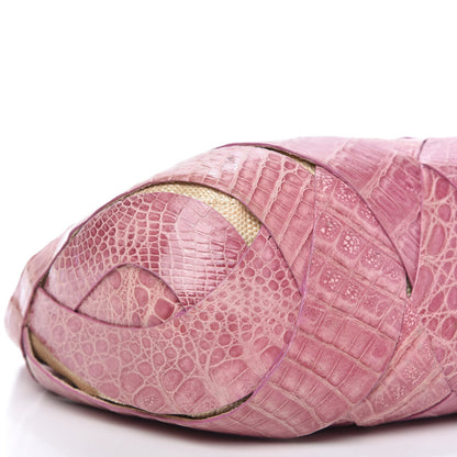 Nancy Gonzalez Crocodile Woven Shoulder Bag Pink 6 of 11