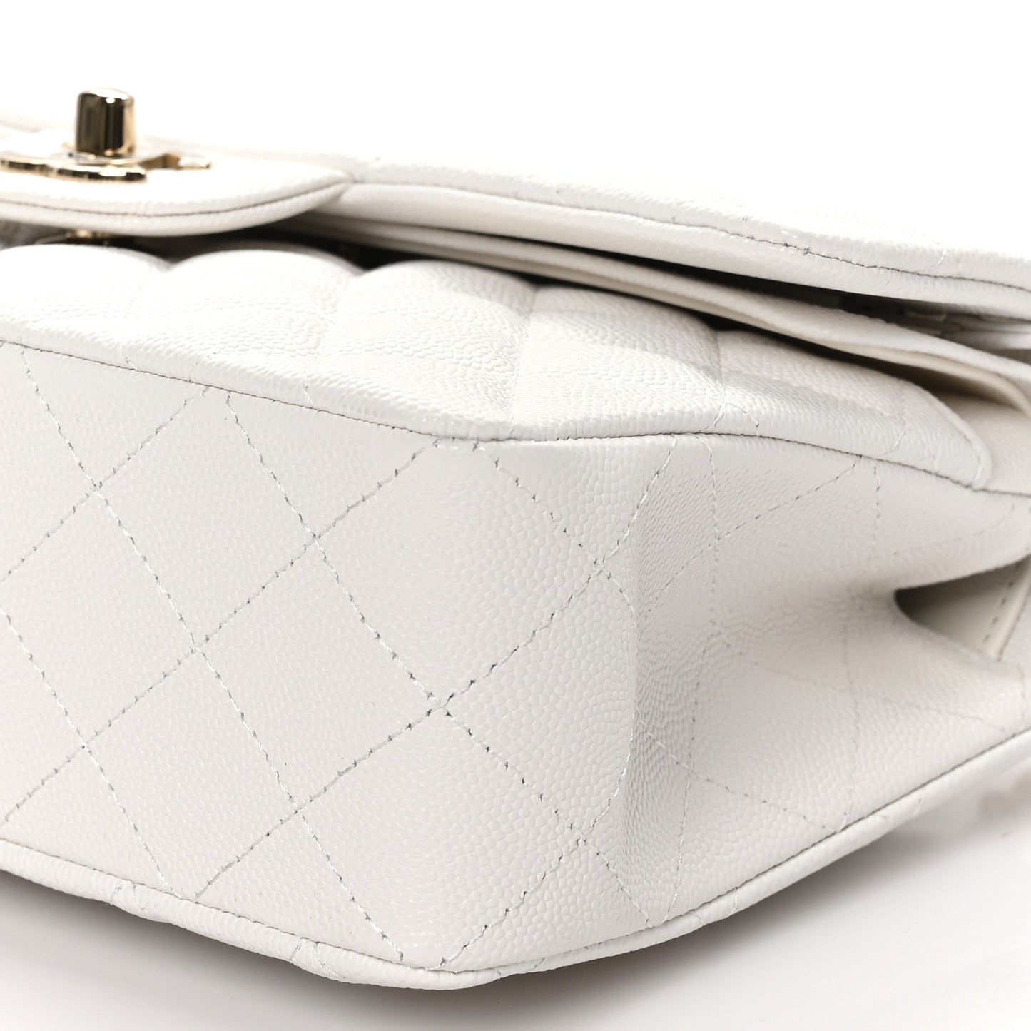 Caviar Quilted Small Double Flap White