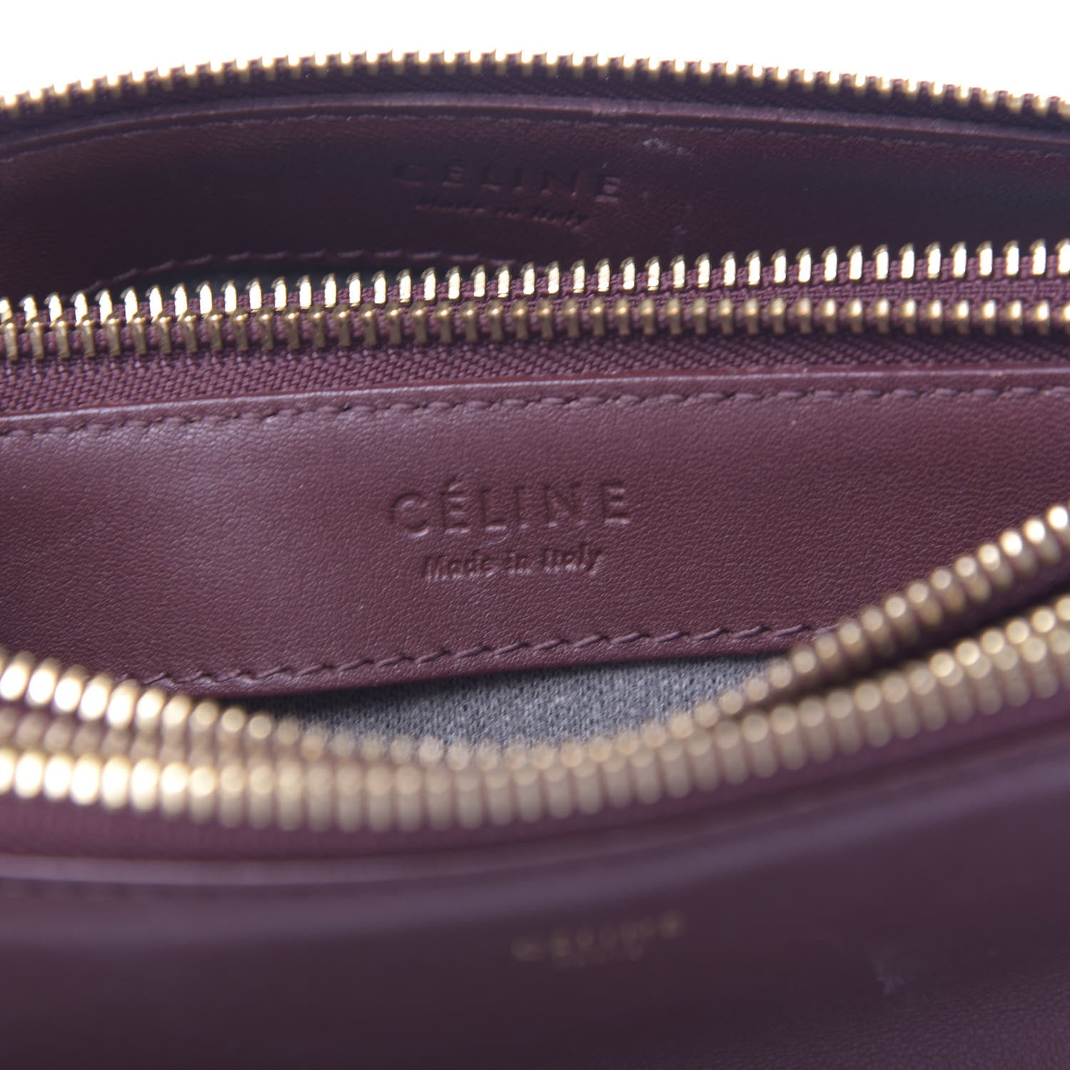 Celine Smooth Lambskin Small Trio Crossbody Bag Burgundy 8 of 17