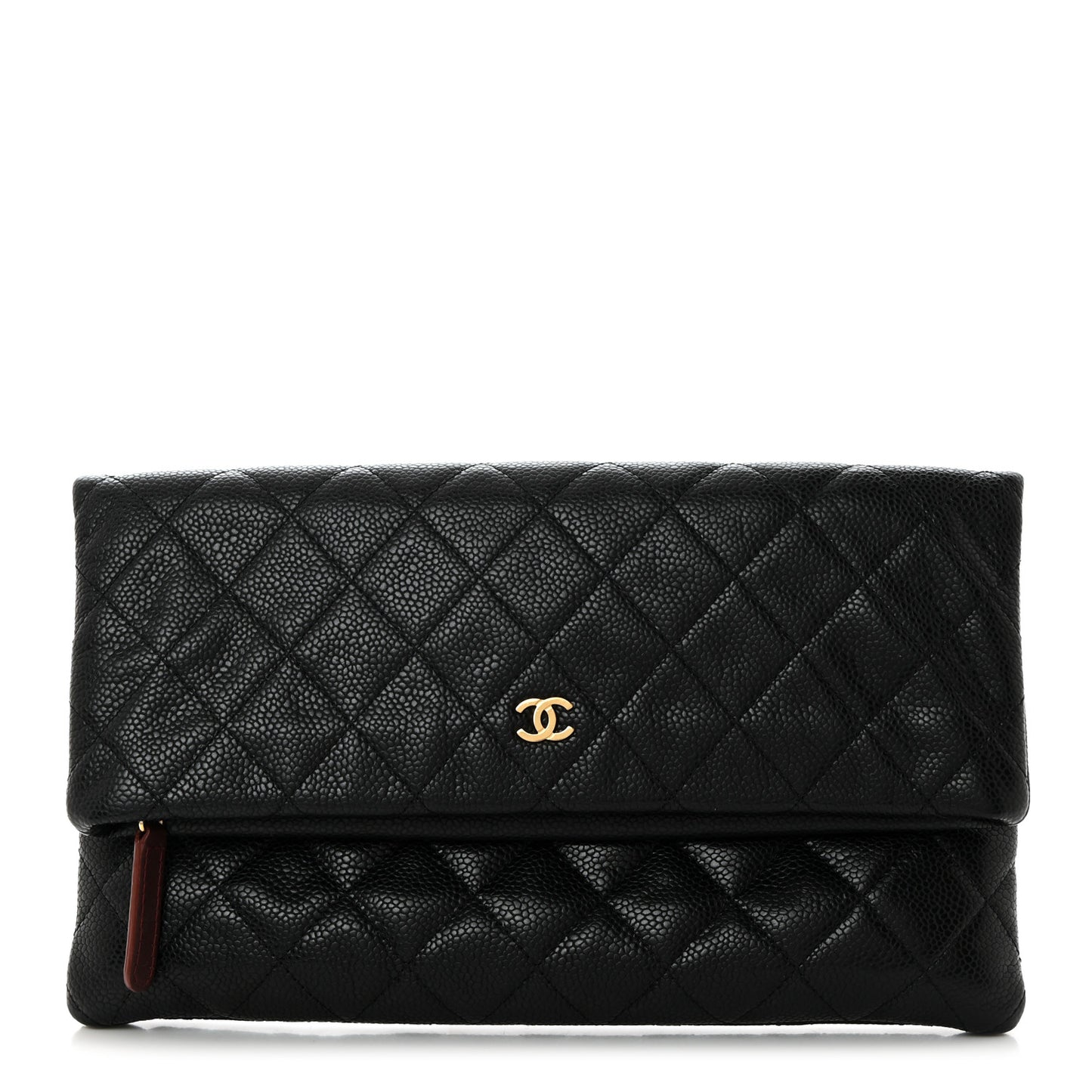 Caviar Quilted CC Beauty Clutch Black