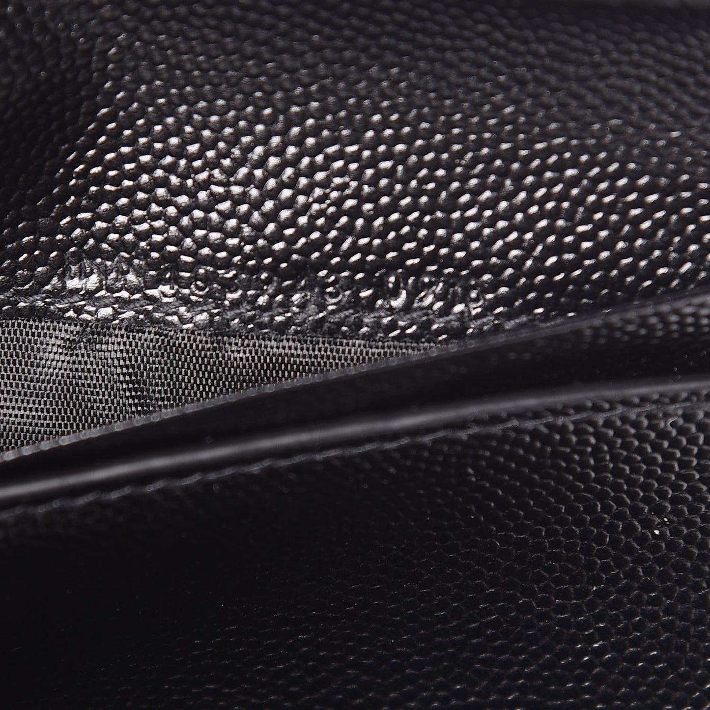 Grain De Poudre Matelasse Chevron Monogram Compact Tri Fold Wallet Black