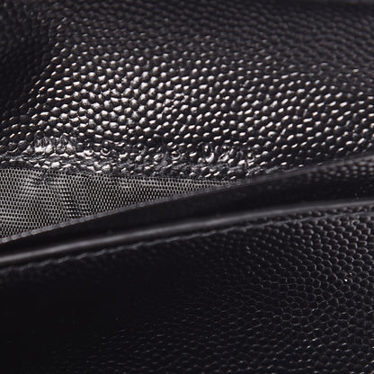 Saint Laurent Grain De Poudre Matelasse Chevron Monogram Compact Tri Fold Wallet Black 7 of 8