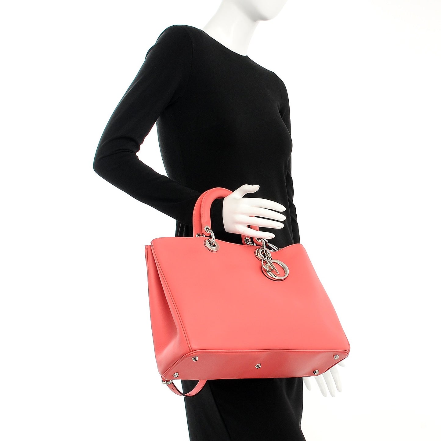 Smooth Calfskin Large Diorissimo Tote Light Coral