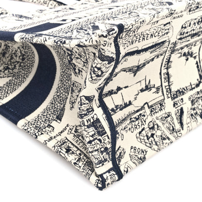 Christian Dior Canvas Embroidered Medium Plan De Paris Book Tote White Blue 9 of 10