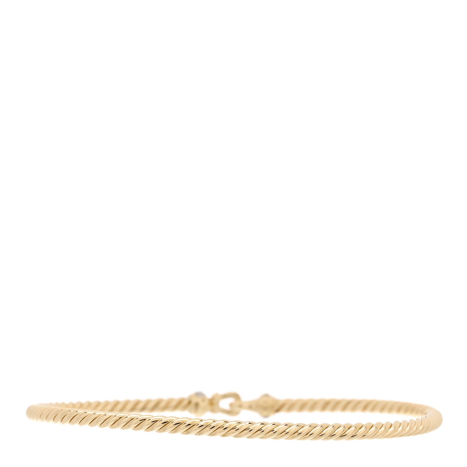 David Yurman 18K Yellow Gold Diamond 2.6mm Cable Collectibles Buckle Bracelet 2 of 3