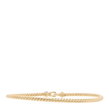 David Yurman 18K Yellow Gold Diamond 2.6mm Cable Collectibles Buckle Bracelet 2 of 3