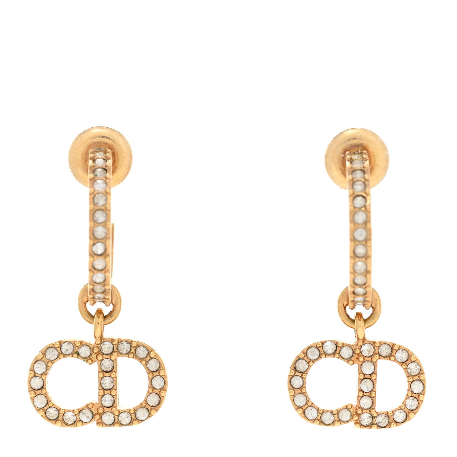 Christian Dior Crystal Clair D Lune Hoop Earrings 1 of 5
