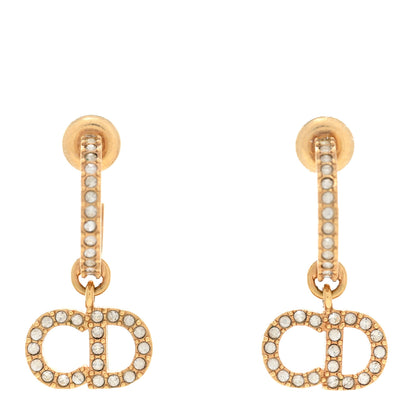 Christian Dior Crystal Clair D Lune Hoop Earrings 1 of 5