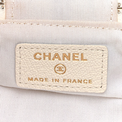 Chanel Caviar Quilted Mini Top Handle Vanity With Chain White 6 of 9