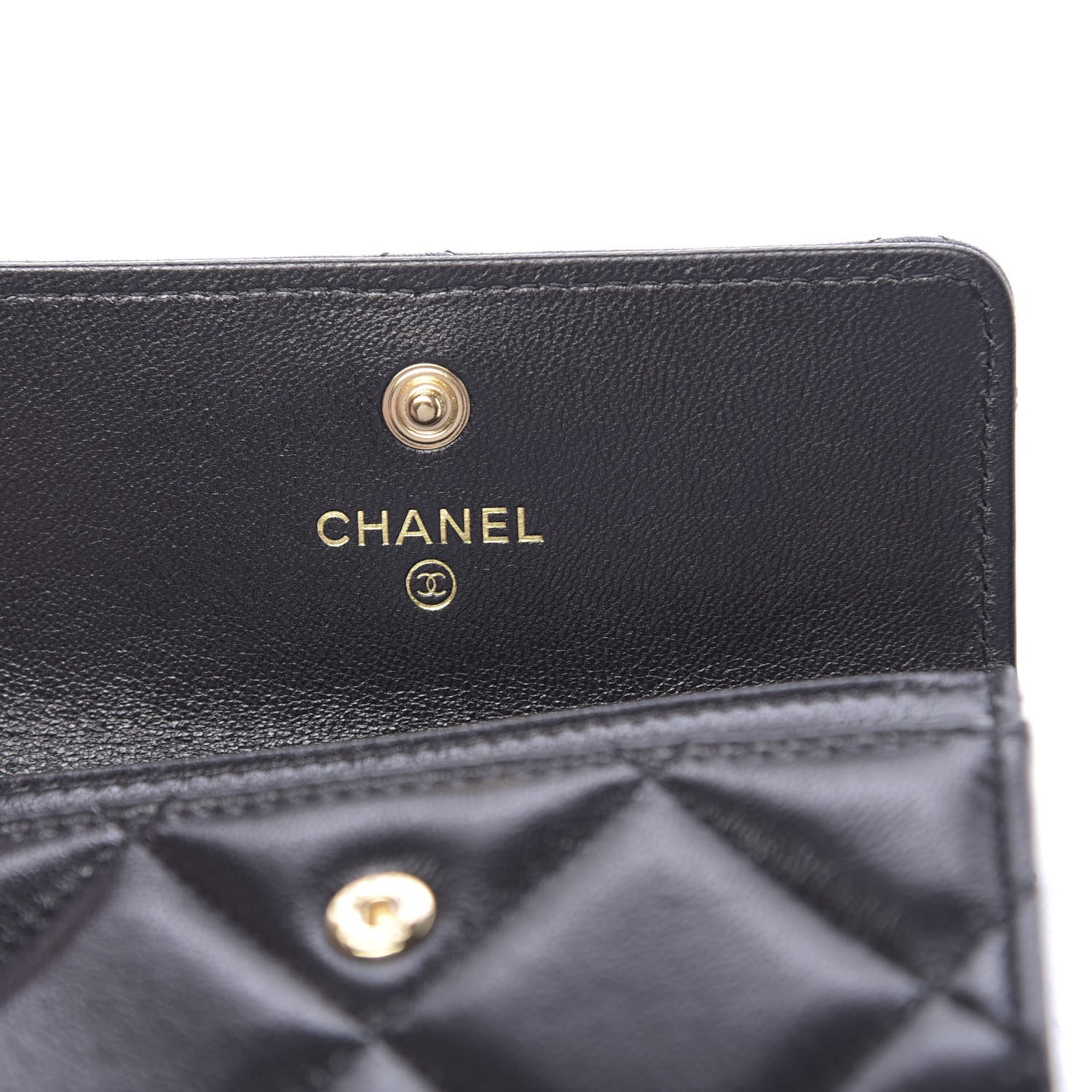 Chanel Shiny Goatskin Quilted 19 Flap Card Holder Black 6 of 9