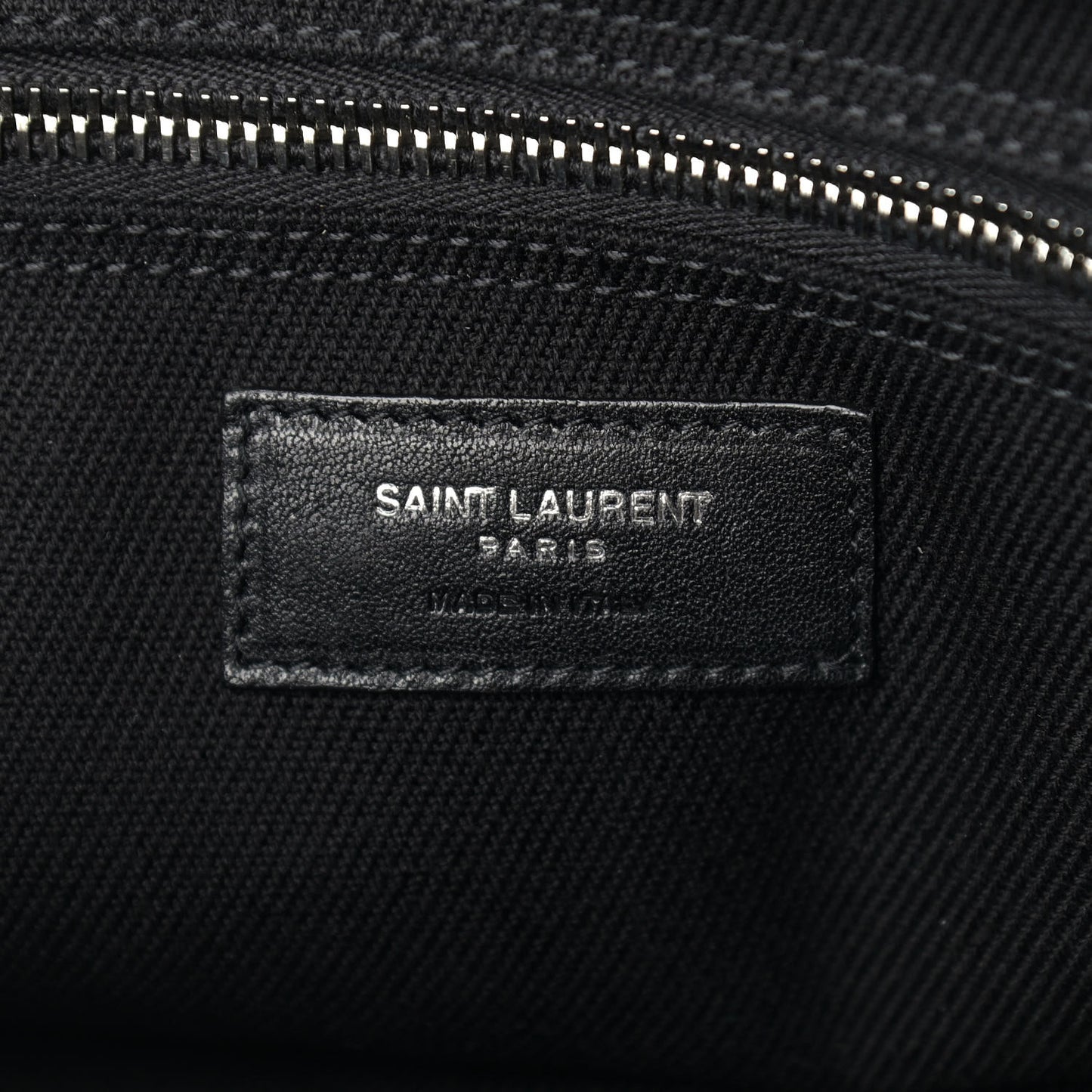 Linen Calfskin Rive Gauche North South Tote Black
