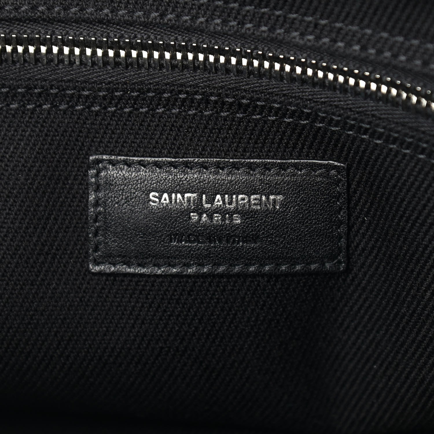 Saint Laurent Linen Calfskin Rive Gauche North South Tote Black 5 of 8