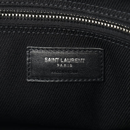 Saint Laurent Linen Calfskin Rive Gauche North South Tote Black 5 of 8