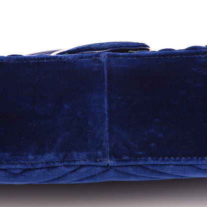 Gucci Velvet Matelasse Modern Embroidered Medium GG Marmont Shoulder Bag Cobalt 8 of 14