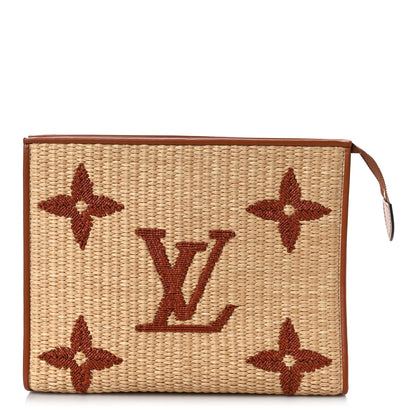 Louis Vuitton Raffia Monogram Giant Toiletry Pouch 26 Tan 1 of 8