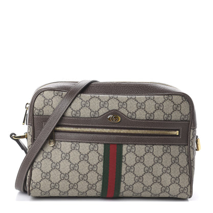 Gucci GG Supreme Monogram Web Small Ophidia Shoulder Bag Brown 1 of 8