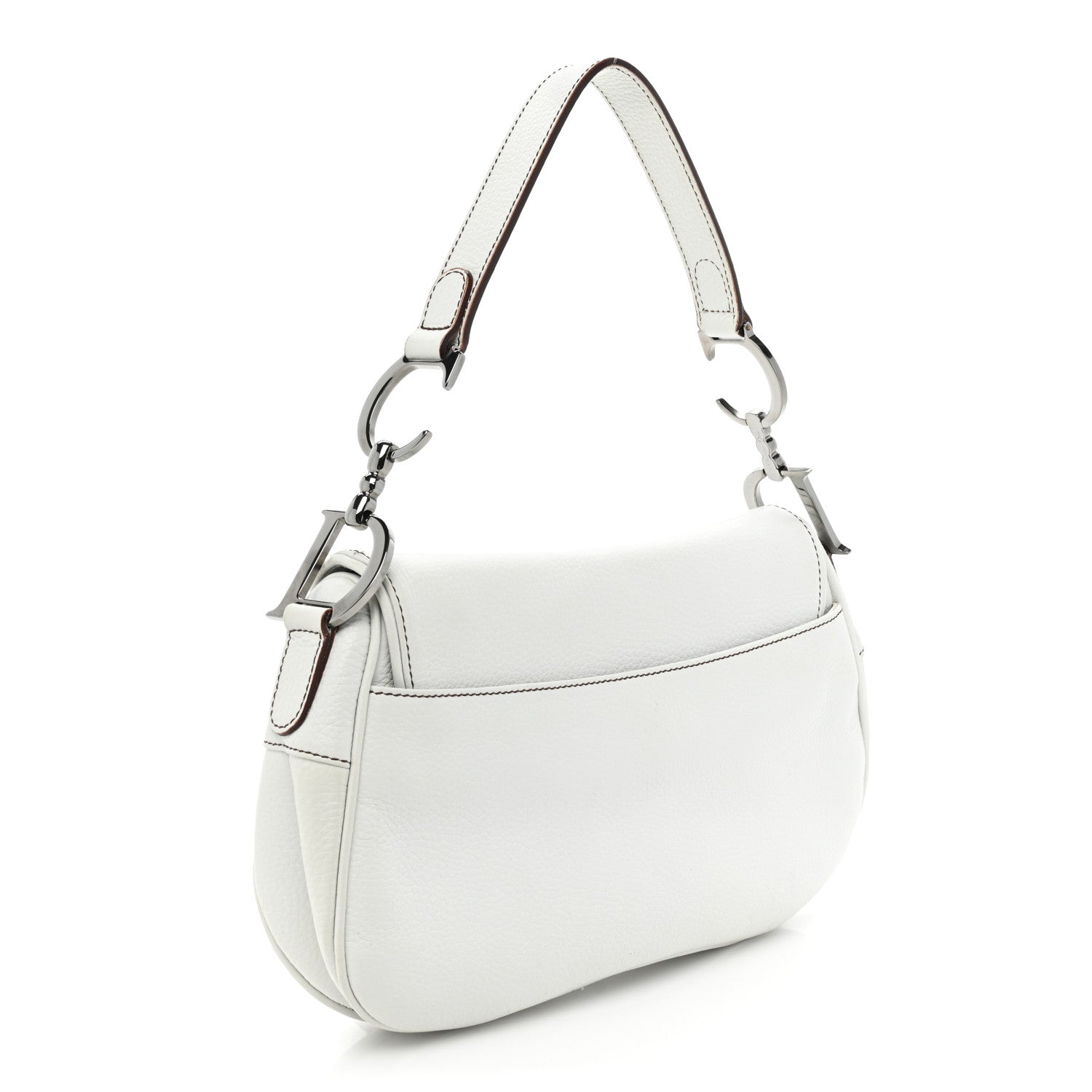 Christian Dior Calfskin Double Saddle Bag White 3 of 20