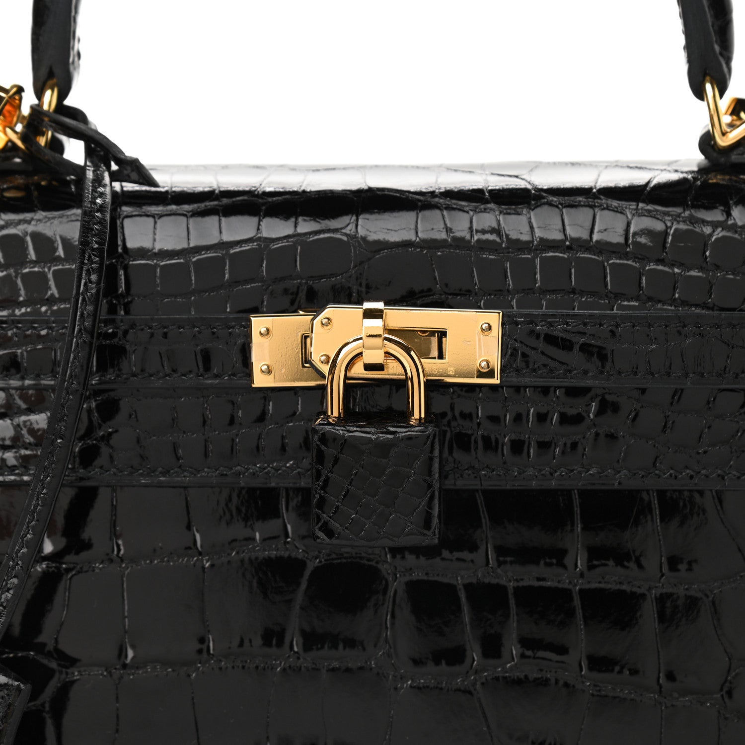 Hermes Shiny Alligator Kelly Sellier 25 Black 7 of 9