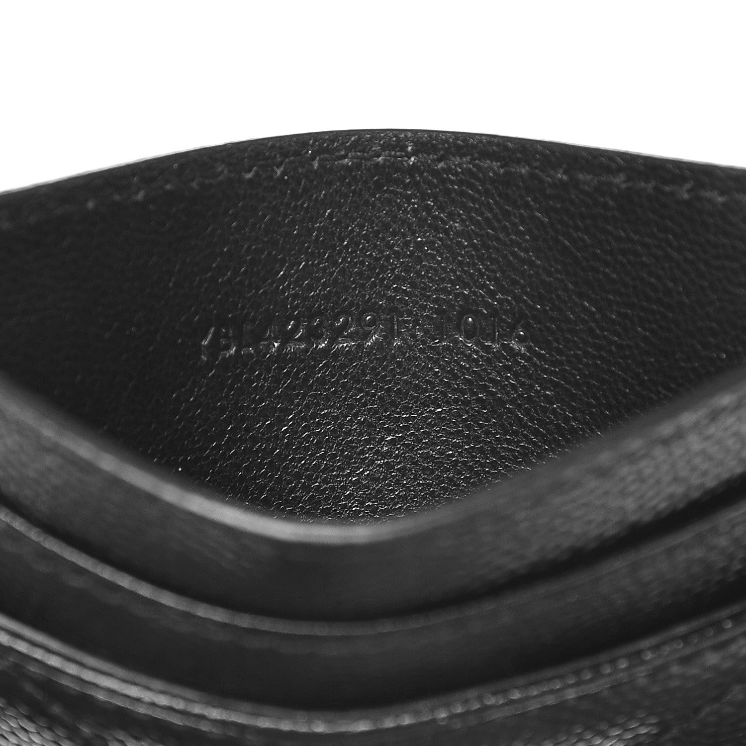 Saint Laurent Grain De Poudre Matelasse Chevron Monogram Credit Card Case Black 7 of 9