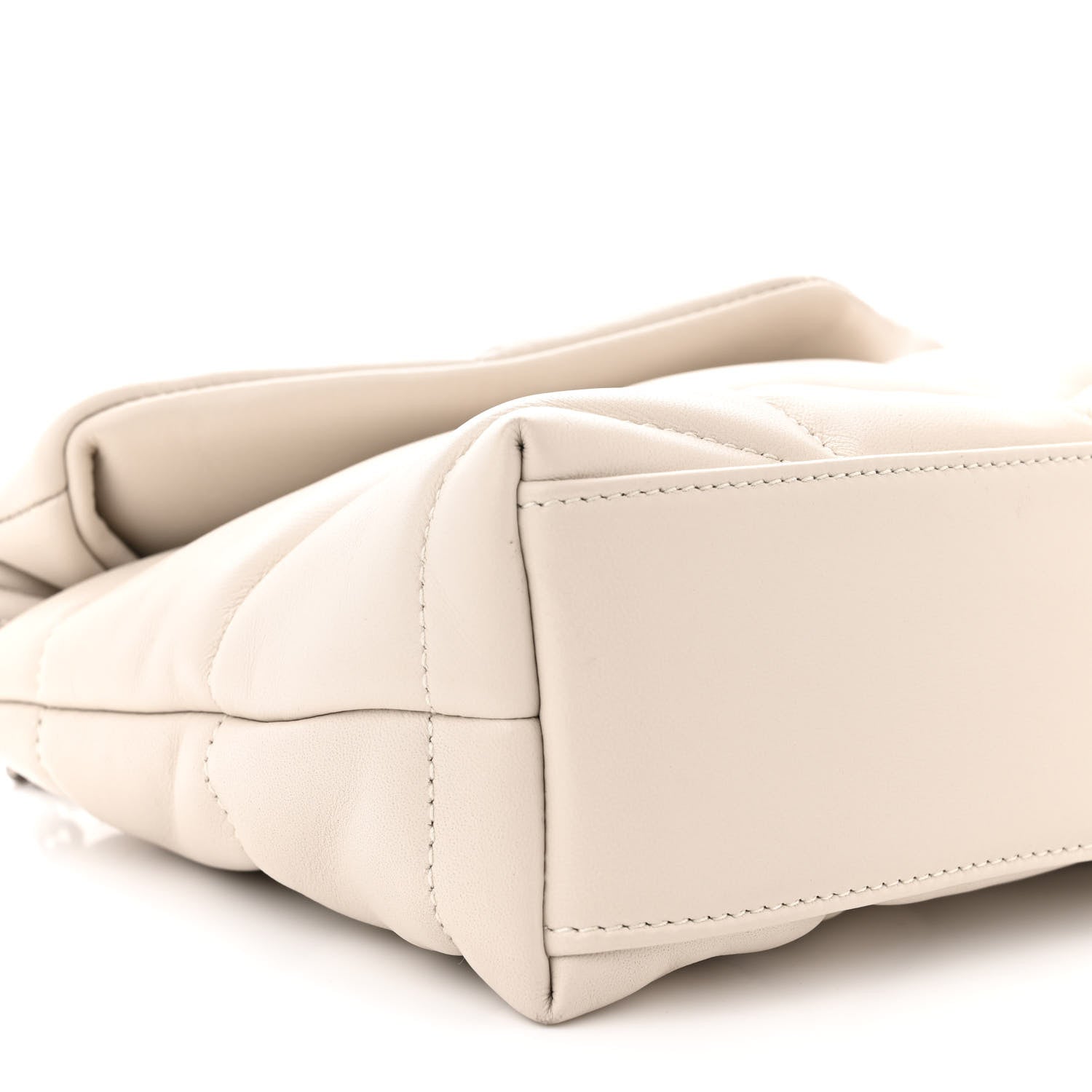 Saint Laurent SAINT LAURENT Lambskin Quilted Toy Loulou Puffer Monogram Chain Satchel Crema Soft 9 of 12