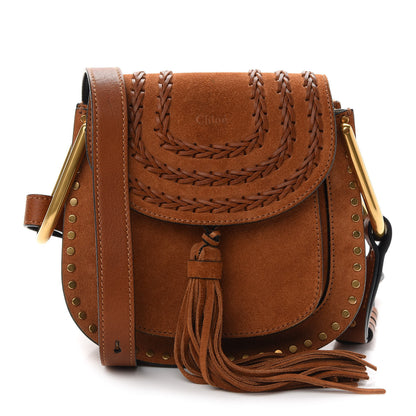 Chloe Suede Calfskin Braided Mini Hudson Shoulder Bag Caramel 1 of 9
