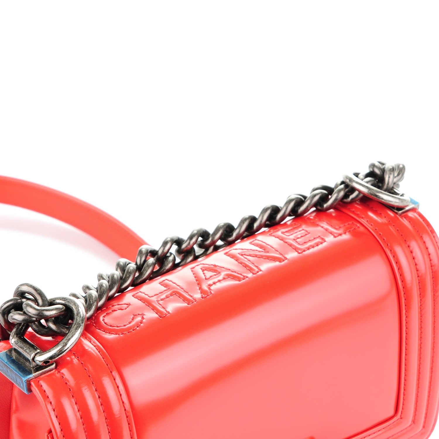 Chanel Glazed Calfskin Small Boy Flap Red 5 of 8