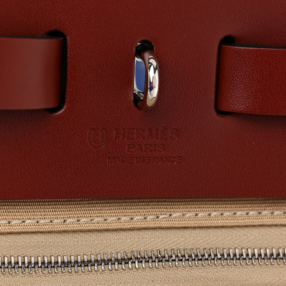Hermes Toile Militaire Vache Hunter Laque Herbag Zip Retourne 31 PM Rouge H Beton 8 of 12