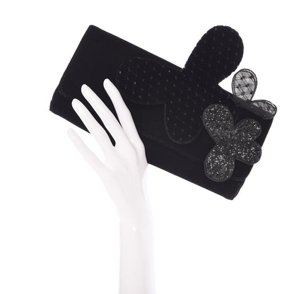 Christian Louboutin Velvet Strass Alice Clutch Black 3 of 7
