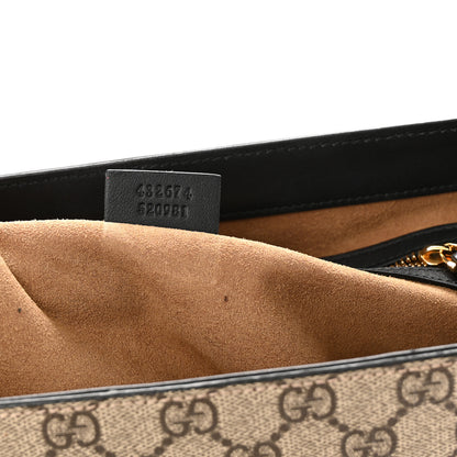 Gucci GG Supreme Monogram Calfskin Medium Padlock Top Handle Bag Beige Black Cuir 7 of 15