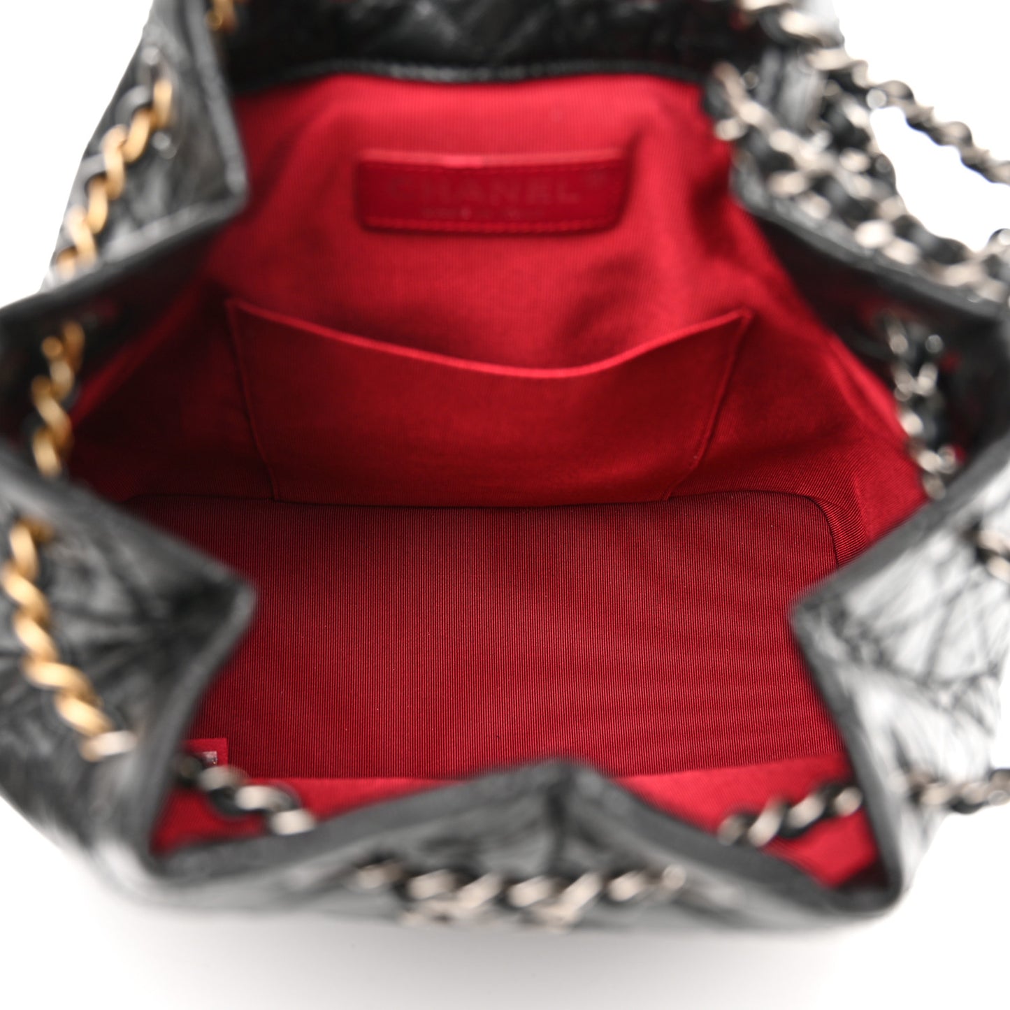 Aged Calfskin Quilted Small Gabrielle Backpack Black